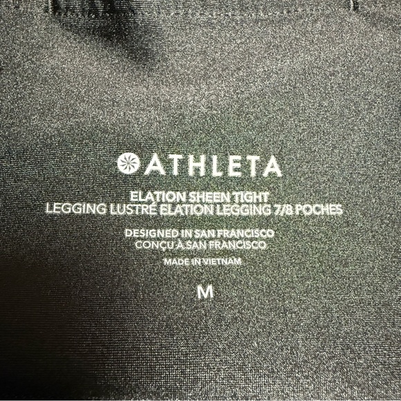 Athleta Elation Sheen Tight in Black size medium 7/8 - Picture 2 of 6
